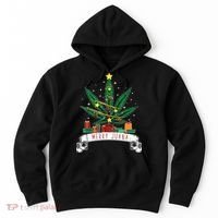 Merry Juana Funny Holiday Christmas Marijuana Weed Stoner Hoodie thumb 0