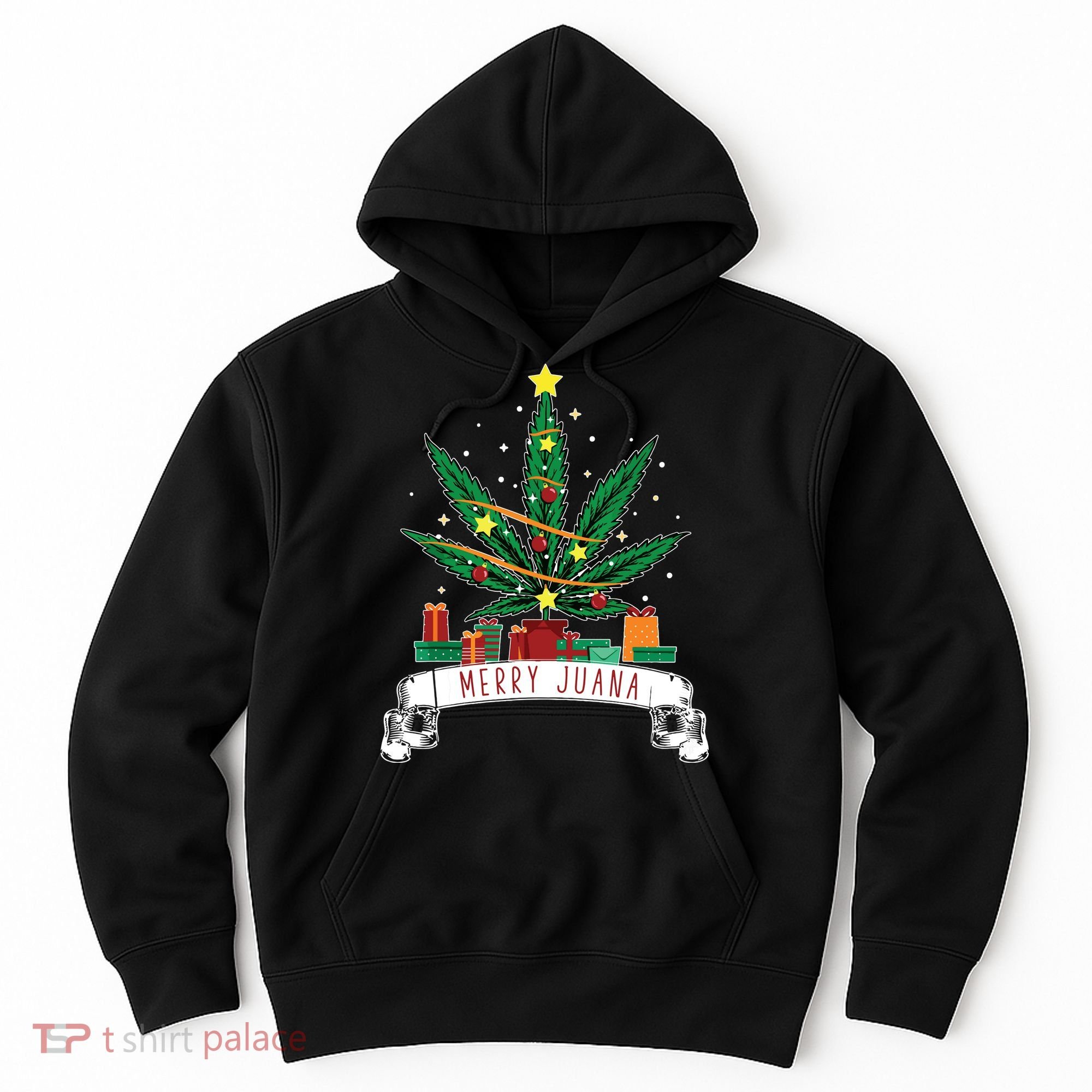 Merry Juana Funny Holiday Christmas Marijuana Weed Stoner Hoodie