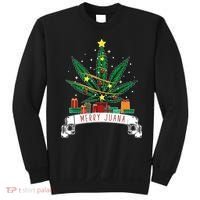 Merry Juana Funny Holiday Christmas Marijuana Weed Stoner Sweatshirt thumb 0