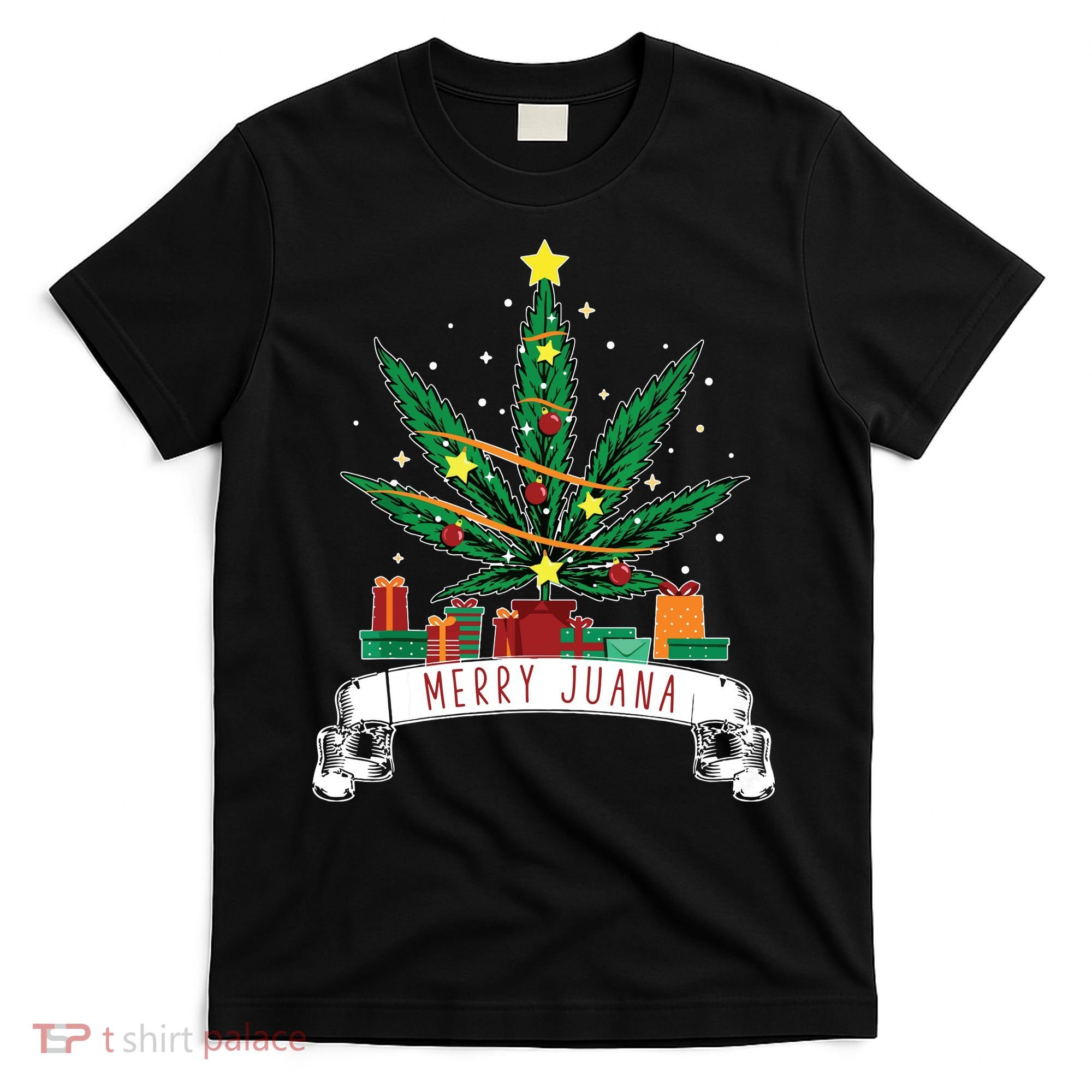 Merry Juana Funny Holiday Christmas Marijuana Weed Stoner T-Shirt