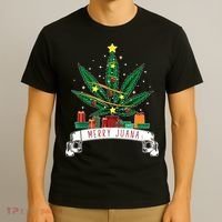 Merry Juana Funny Holiday Christmas Marijuana Weed Stoner T-Shirt thumb 3