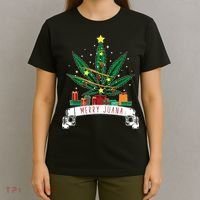 Merry Juana Funny Holiday Christmas Marijuana Weed Stoner T-Shirt thumb 4