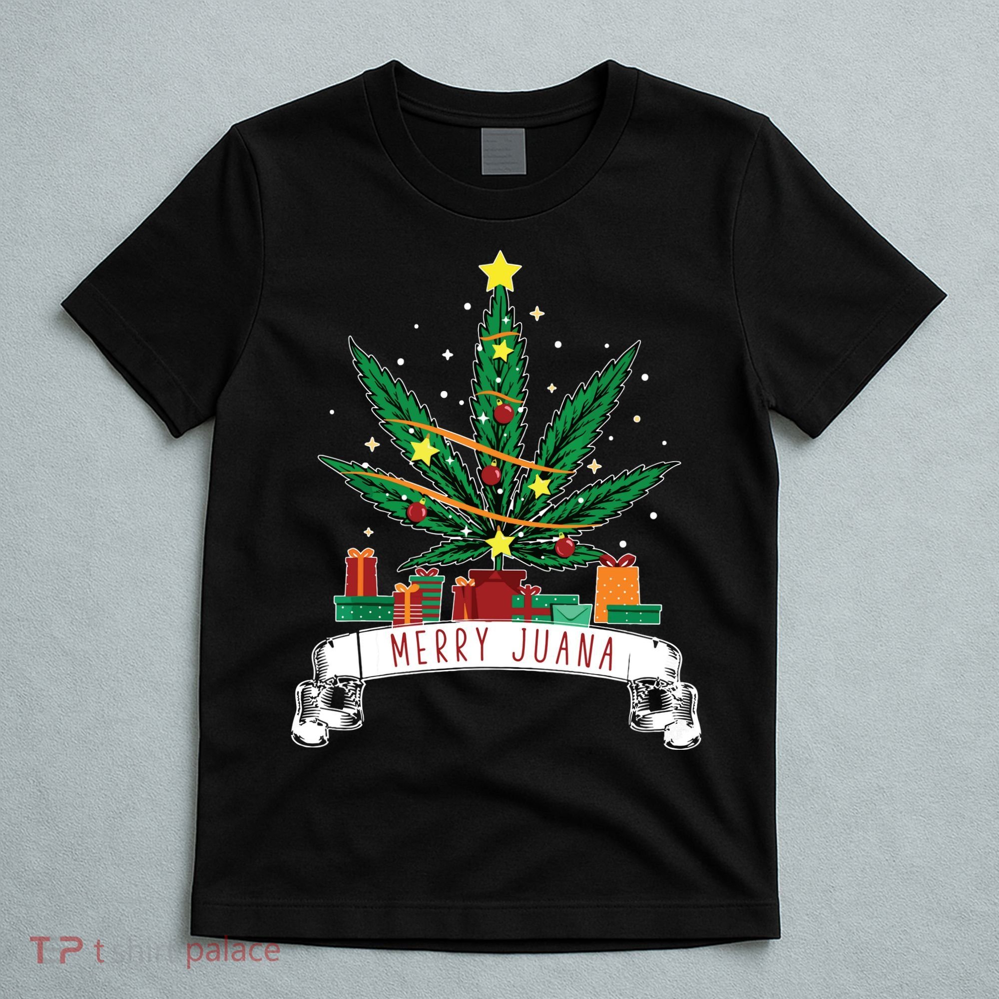 Merry Juana Funny Holiday Christmas Marijuana Weed Stoner T-Shirt