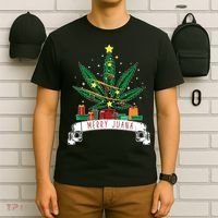 Merry Juana Funny Holiday Christmas Marijuana Weed Stoner T-Shirt thumb 6