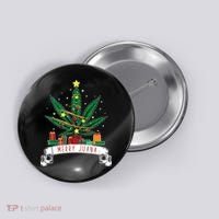 Merry Juana Funny Holiday Christmas Marijuana Weed Stoner Button thumb 0