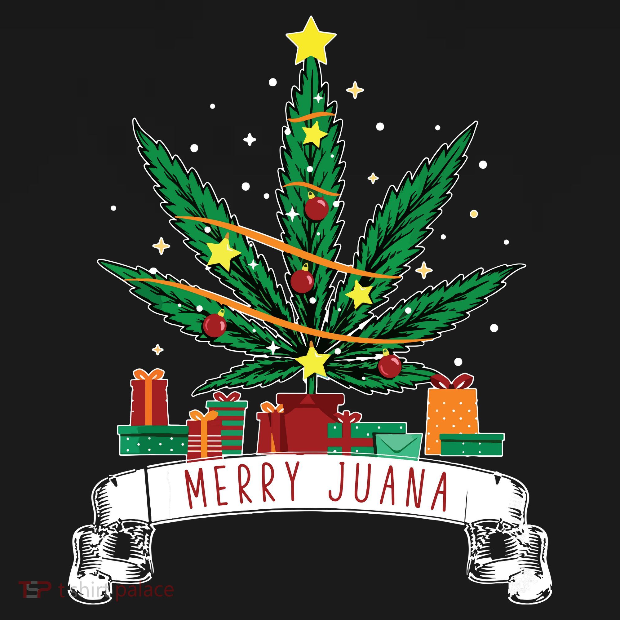 Merry Juana Funny Holiday Christmas Marijuana Weed Stoner Women's Hoodie