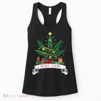 Merry Juana Funny Holiday Christmas Marijuana Weed Stoner Women's Tank Top thumb 0