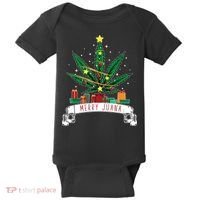 Merry Juana Funny Holiday Christmas Marijuana Weed Stoner Baby Bodysuit thumb 0
