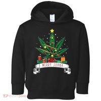 Merry Juana Funny Holiday Christmas Marijuana Weed Stoner Toddler Hoodie thumb 0
