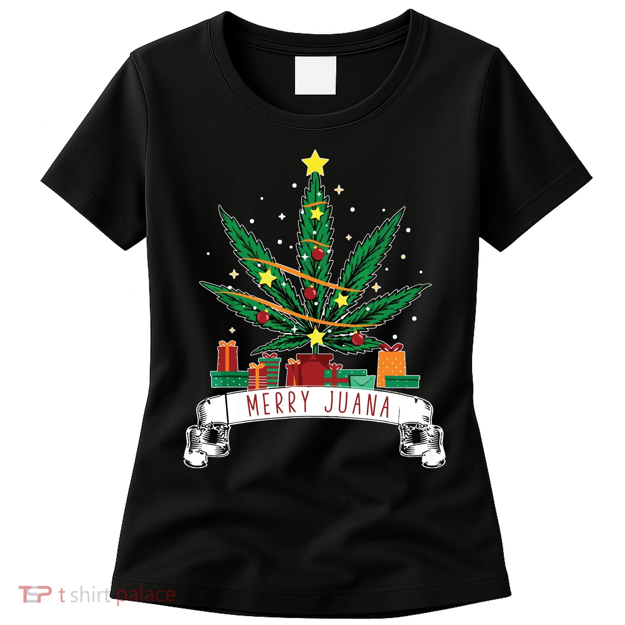 Merry Juana Funny Holiday Christmas Marijuana Weed Stoner Women's T-Shirt