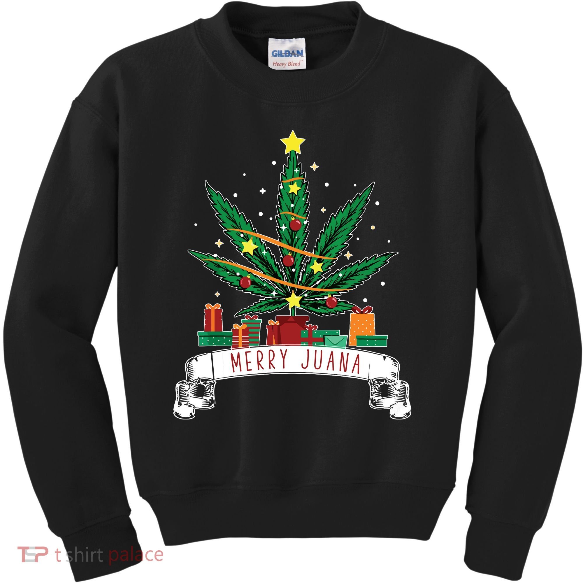 Merry Juana Funny Holiday Christmas Marijuana Weed Stoner Kids Sweatshirt