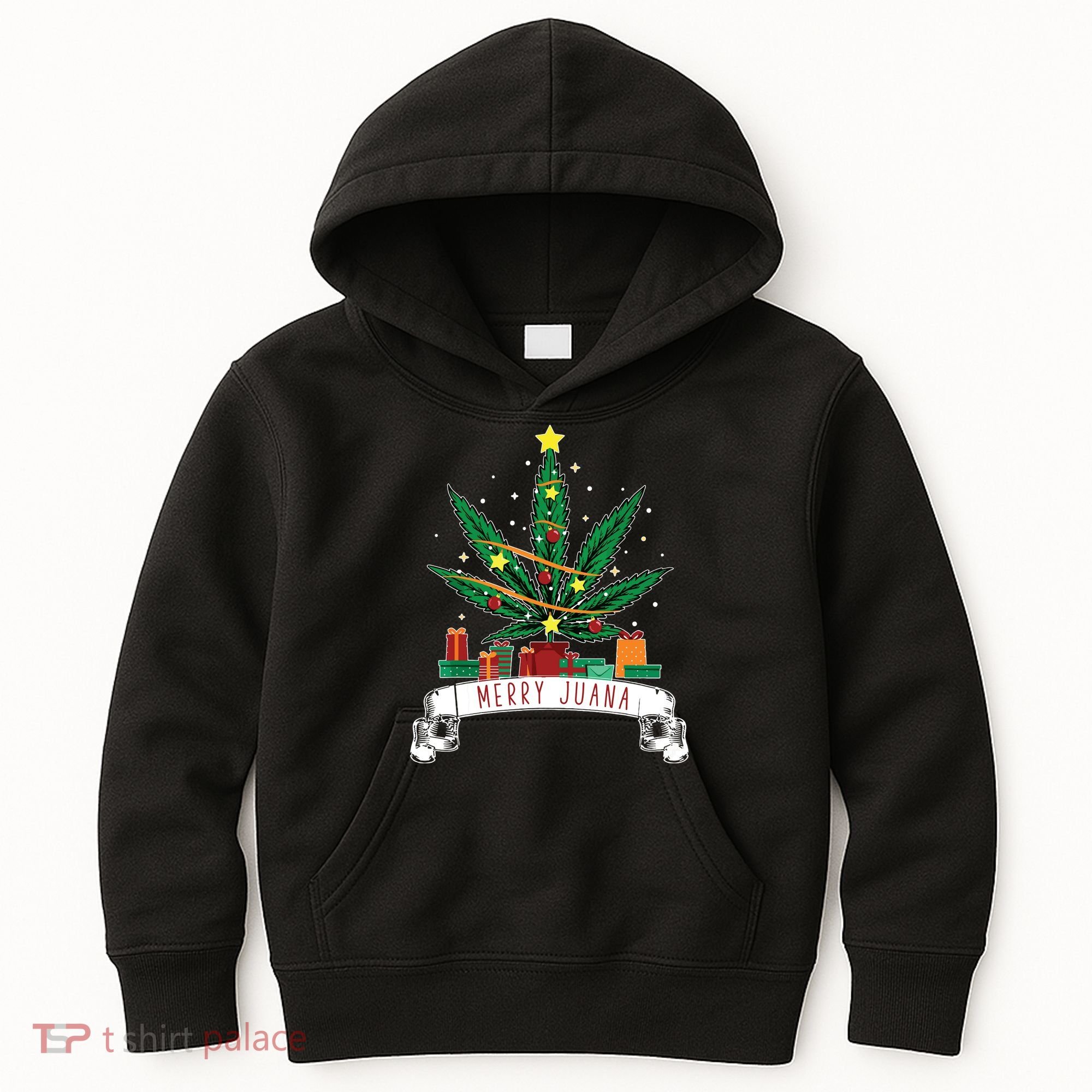 Merry Juana Funny Holiday Christmas Marijuana Weed Stoner Kids Hoodie