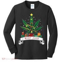 Merry Juana Funny Holiday Christmas Marijuana Weed Stoner Kids Long Sleeve Shirt thumb 0