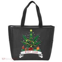 Merry Juana Funny Holiday Christmas Marijuana Weed Stoner Tote Bag thumb 0