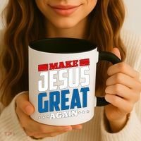 Make Jesus Great Again Red White And Blue Coffee Mug thumb 3
