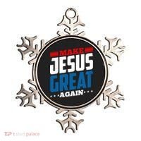 Make Jesus Great Again Red White And Blue Ornament thumb 0