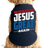Make Jesus Great Again Red White And Blue Doggie Tank thumb 0