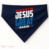 Make Jesus Great Again Red White And Blue USA-Made Doggie Bandana thumb 0