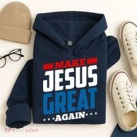 Make Jesus Great Again Red White And Blue Hoodie thumb 4