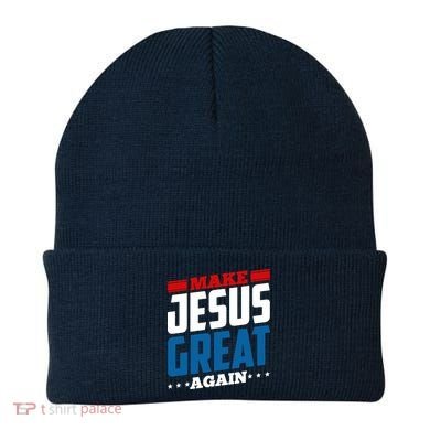 Make Jesus Great Again Red White And Blue Beanie