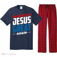 Make Jesus Great Again Red White And Blue Pajama Set thumb 0