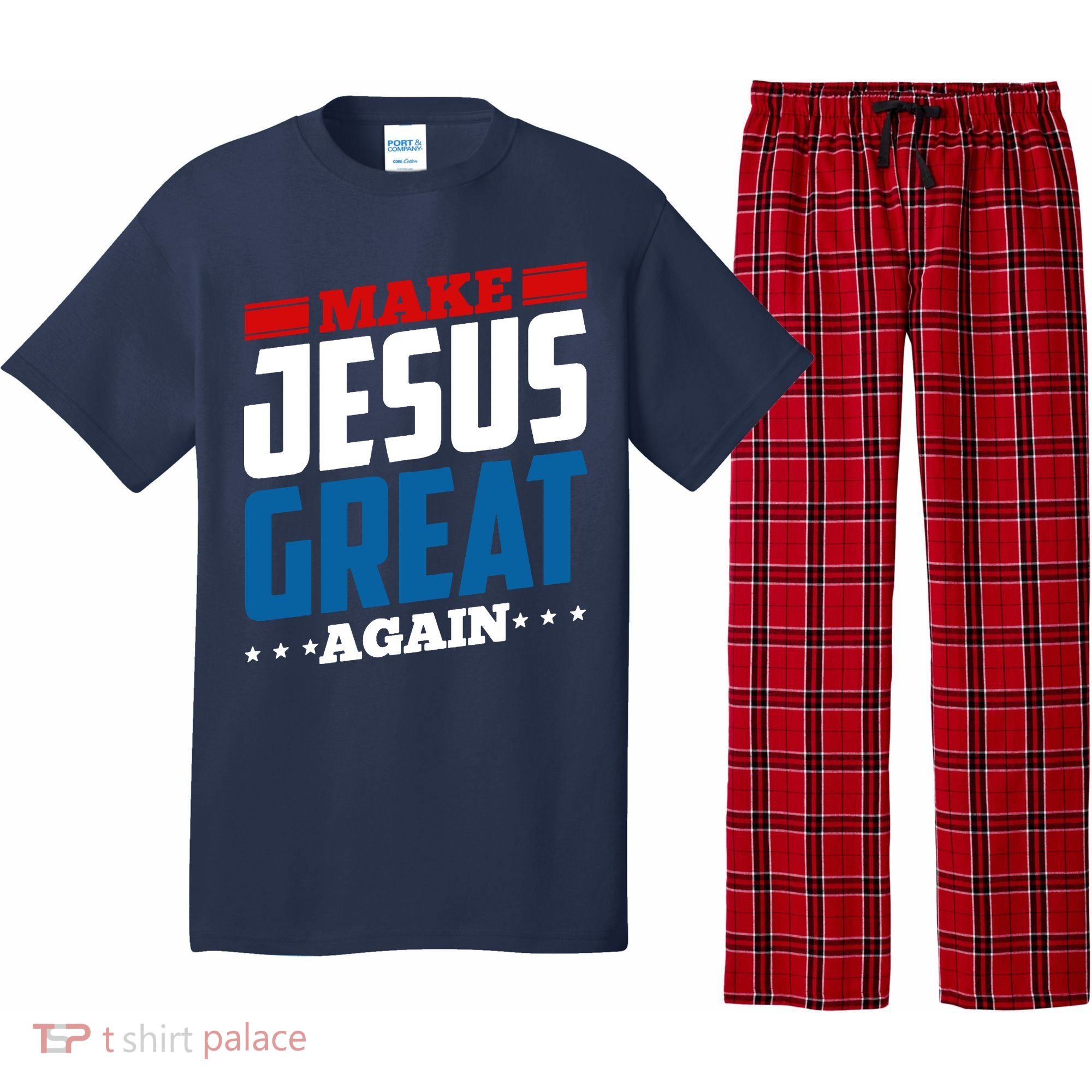 Make Jesus Great Again Red White And Blue Pajama Set