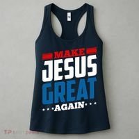 Make Jesus Great Again Red White And Blue Women's Tank Top thumb 3