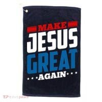 Make Jesus Great Again Red White And Blue Golf Towel thumb 0