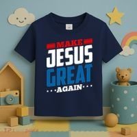 Make Jesus Great Again Red White And Blue Toddler T-Shirt thumb 3