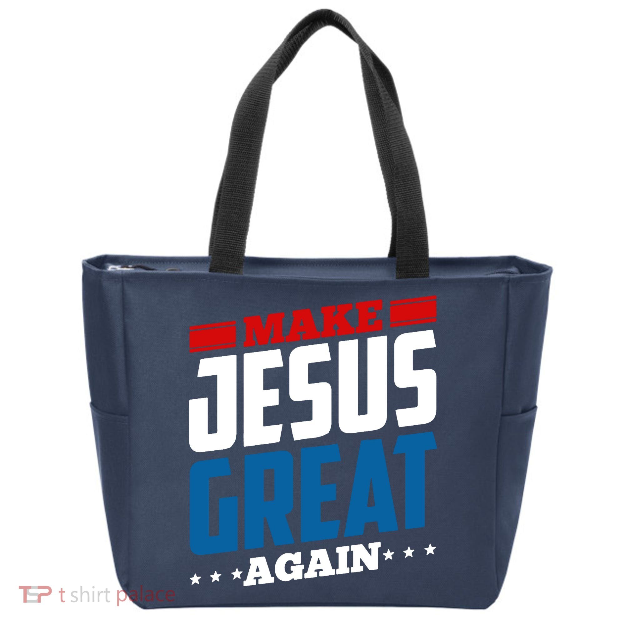 Make Jesus Great Again Red White And Blue Tote Bag