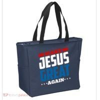 Make Jesus Great Again Red White And Blue Tote Bag thumb 2