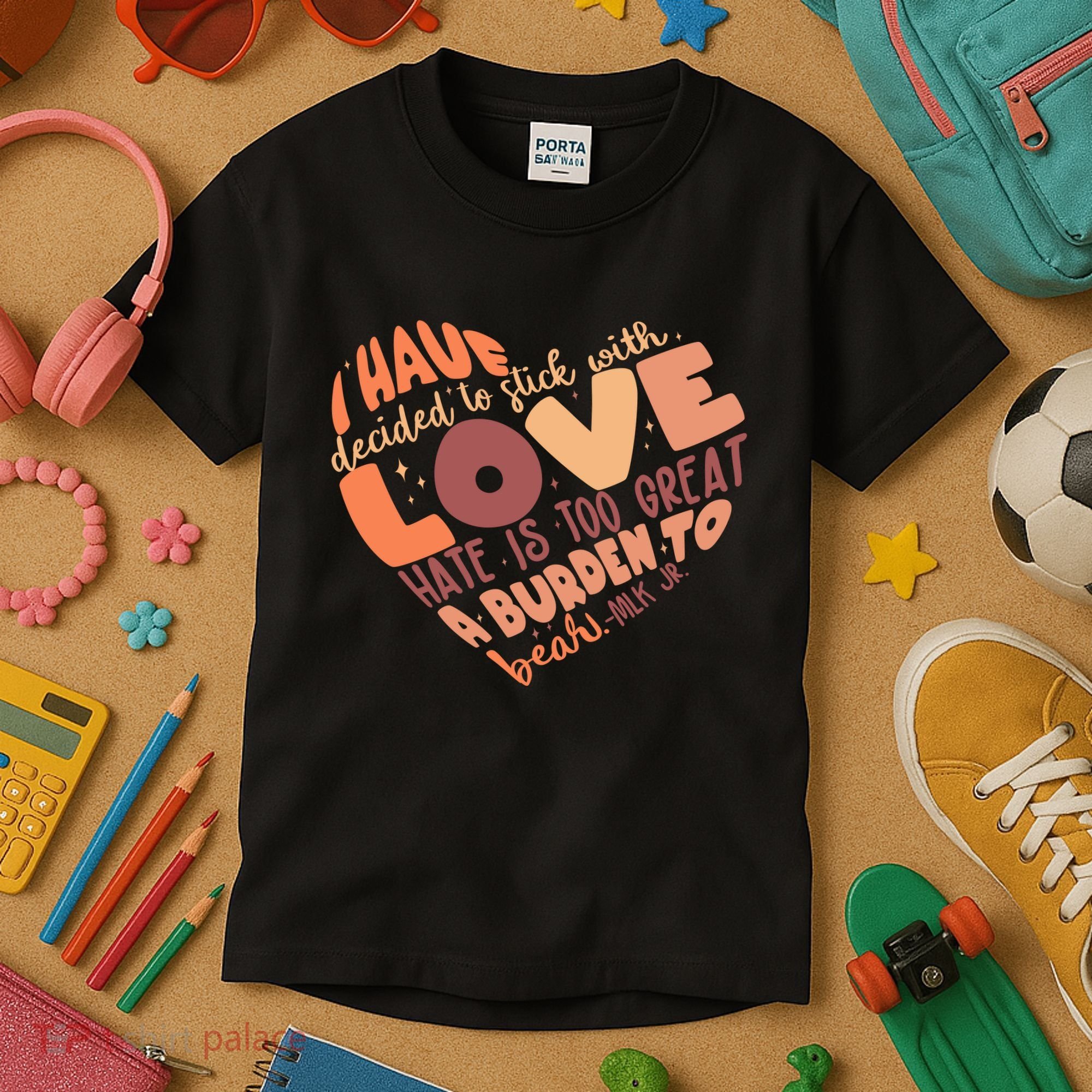 Mlk Jr I Have Decided To Stick With Love Hate Is Too Great A Burden To Bear Kids T-Shirt