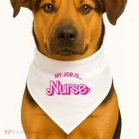 My Job Is Nurse USA-Made Doggie Bandana thumb 1