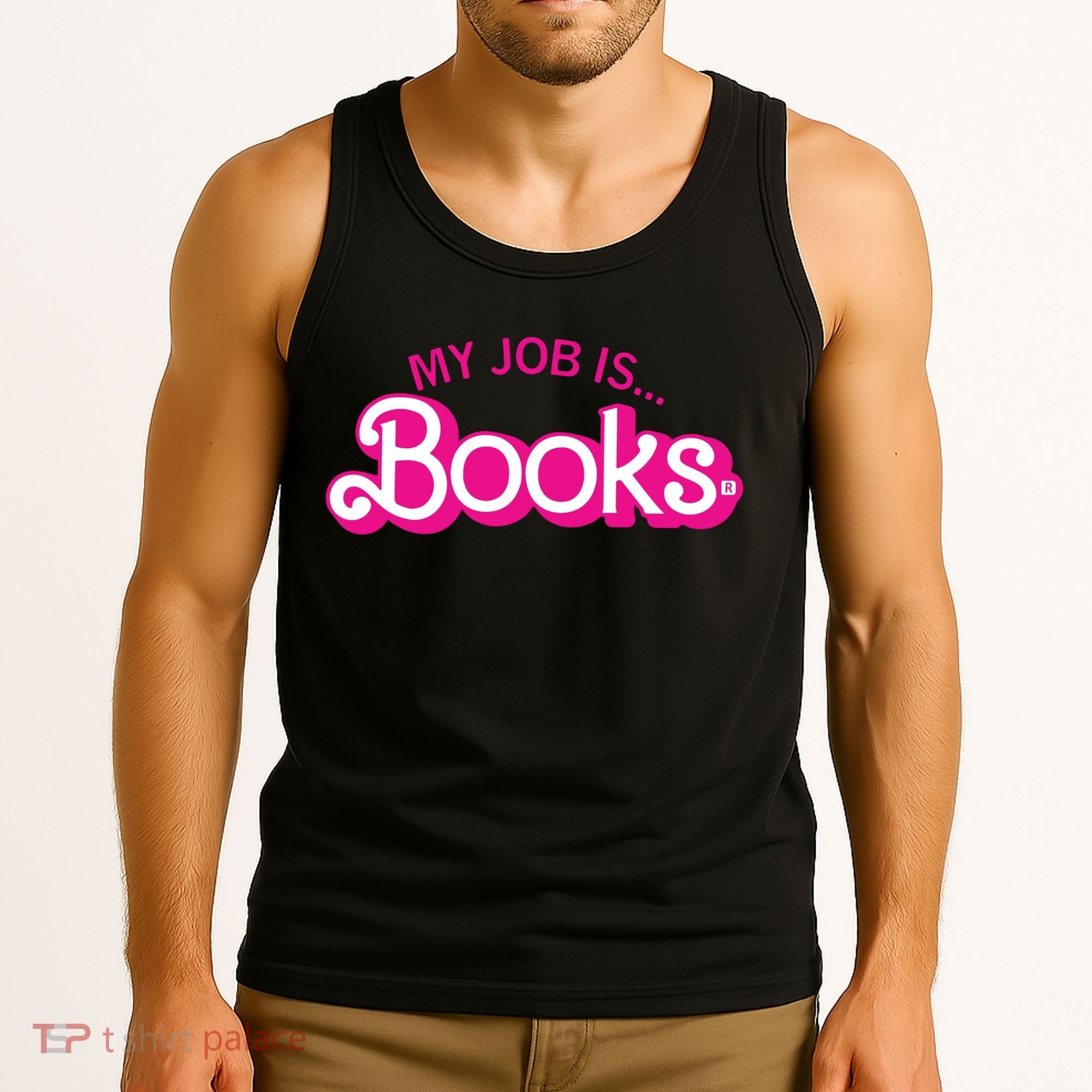 My Job Is Books Retro Pink Style Reading Books Tank Top