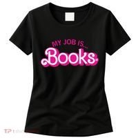 My Job Is Books Retro Pink Style Reading Books Women's T-Shirt thumb 0
