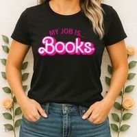 My Job Is Books Retro Pink Style Reading Books Women's T-Shirt thumb 2
