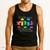 My Job Is All Rainbows & Butterflies Lab Tech Phlebotomist Tank Top thumb 3