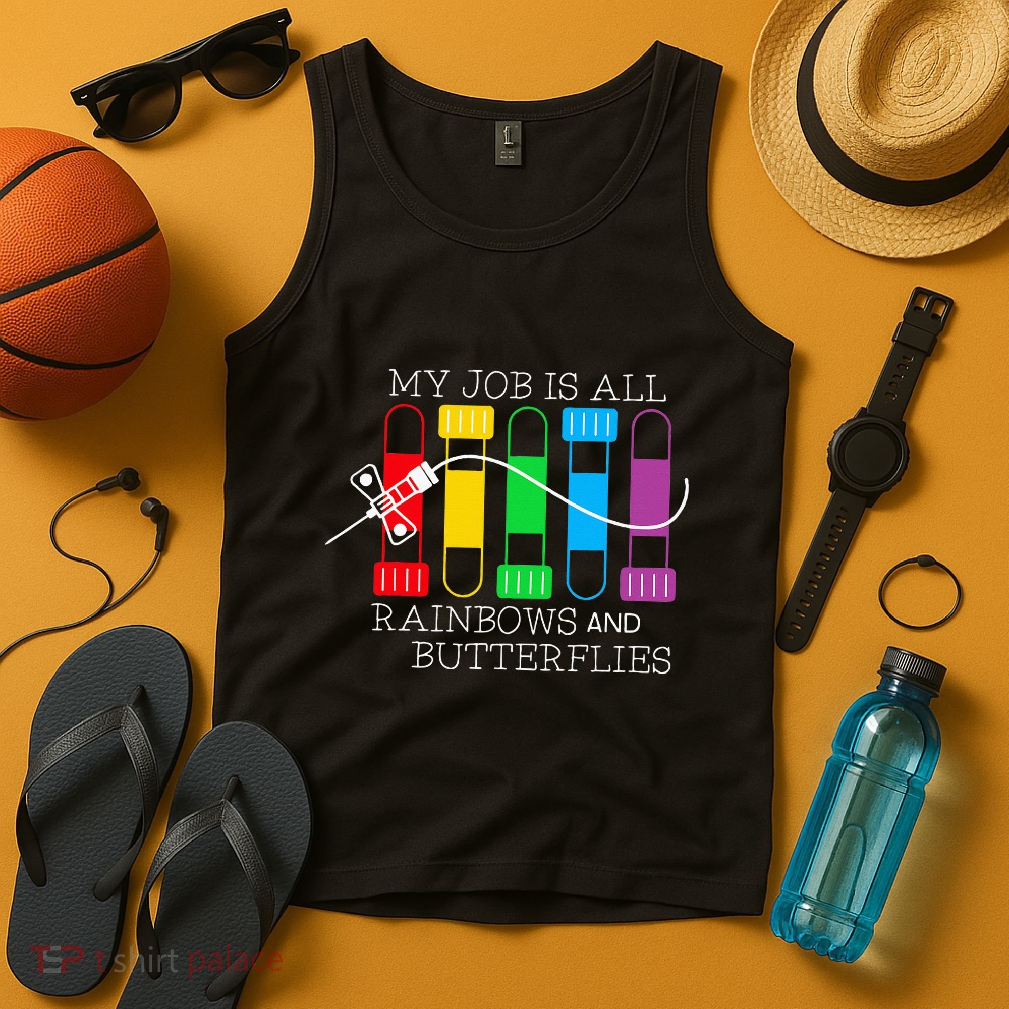 My Job Is All Rainbows & Butterflies Lab Tech Phlebotomist Tank Top