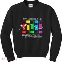 My Job Is All Rainbows & Butterflies Lab Tech Phlebotomist Kids Sweatshirt thumb 0