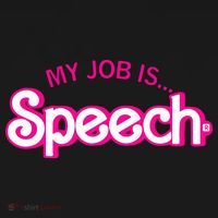 My Job Is Speech Therapist SLP Retro Pink Style Speech Gift Apron thumb 3
