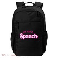 My Job Is Speech Therapist SLP Retro Pink Style Speech Gift Backpack thumb 0