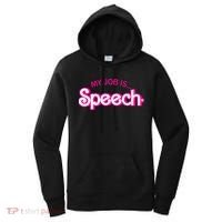 My Job Is Speech Therapist SLP Retro Pink Style Speech Gift Women's Hoodie thumb 0