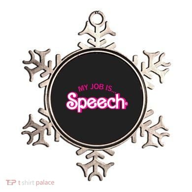 My Job Is Speech Therapist SLP Retro Pink Style Speech Gift Ornament