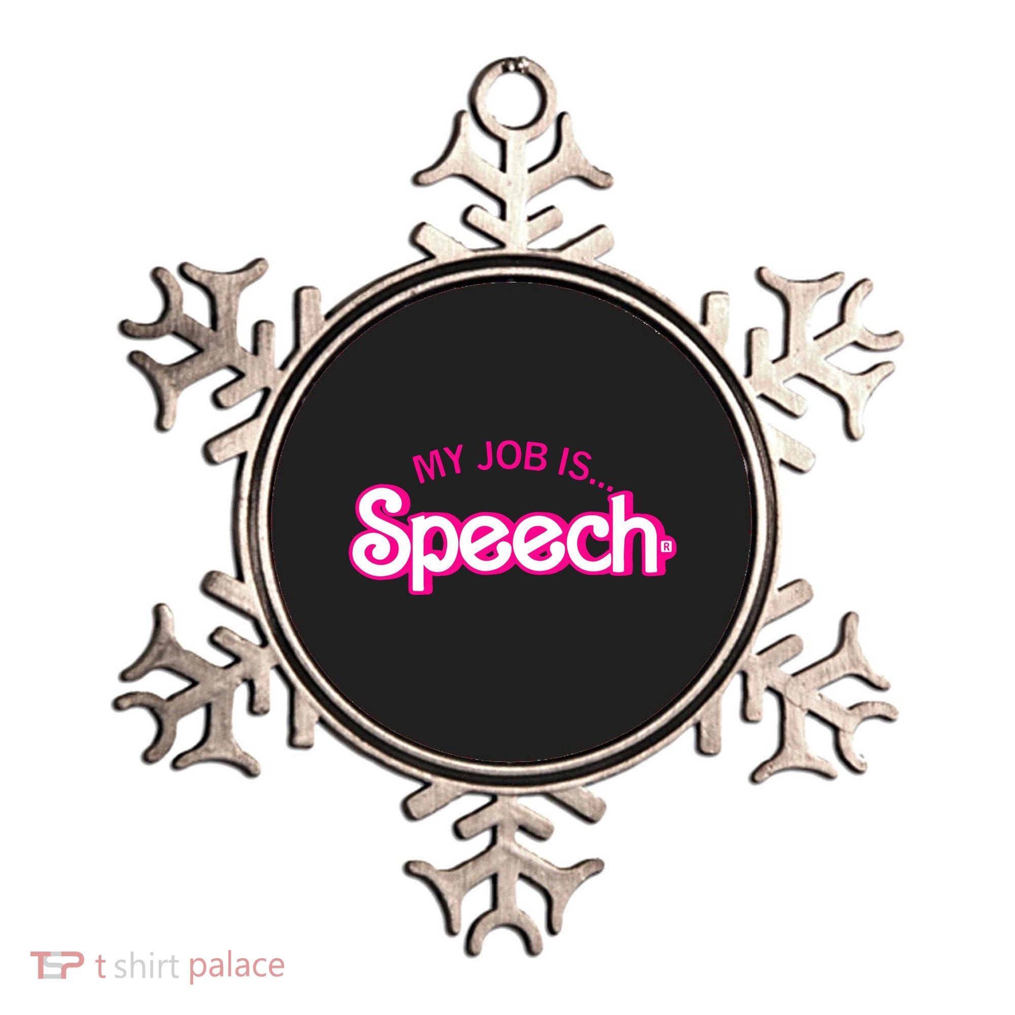 My Job Is Speech Therapist SLP Retro Pink Style Speech Gift Ornament