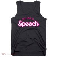 My Job Is Speech Therapist SLP Retro Pink Style Speech Gift Tank Top thumb 0