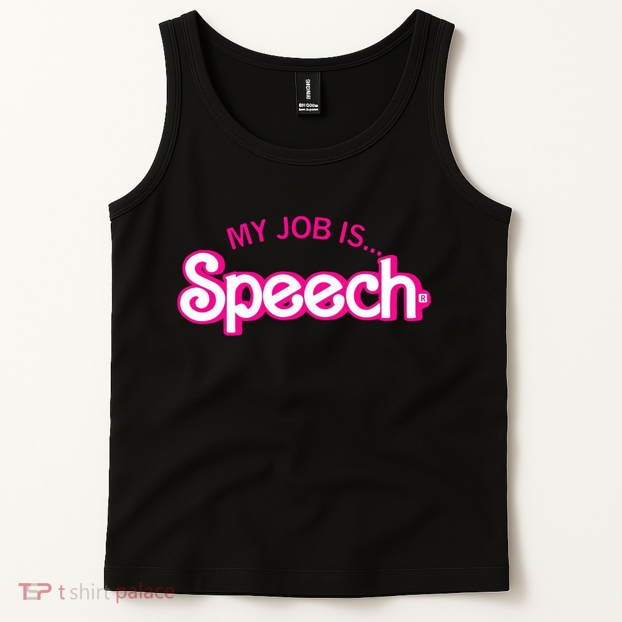 My Job Is Speech Therapist SLP Retro Pink Style Speech Gift Tank Top