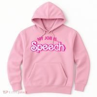 My Job Is Speech Therapist SLP Retro Pink Style Speech Gift Hoodie thumb 0