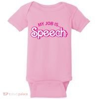 My Job Is Speech Therapist SLP Retro Pink Style Speech Gift Baby Bodysuit thumb 0