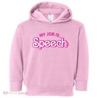 My Job Is Speech Therapist SLP Retro Pink Style Speech Gift Toddler Hoodie thumb 0