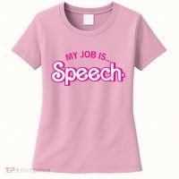 My Job Is Speech Therapist SLP Retro Pink Style Speech Gift Women's T-Shirt thumb 0